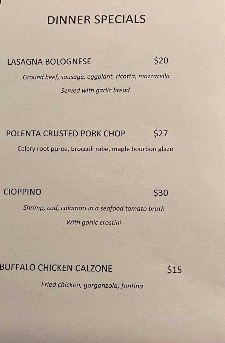 Carbone's Kitchen - Bloomfield, CT menu_pic