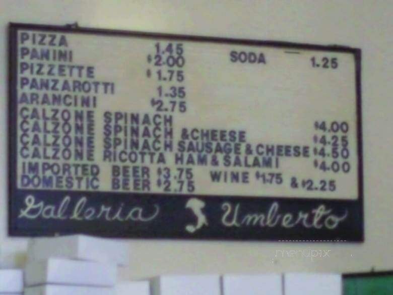Galleria Umberto - Boston, MA menu_pic