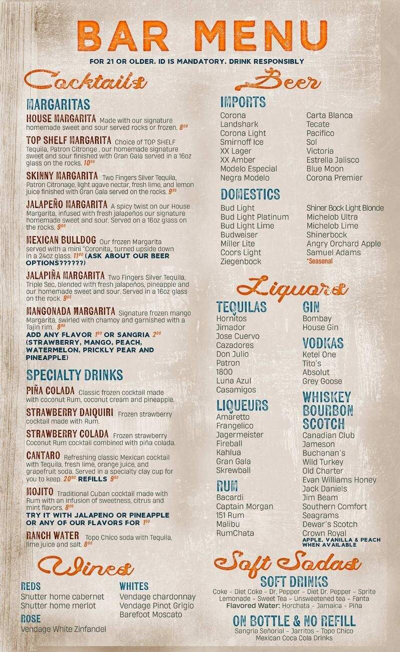 La Fogata - Texarkana, AR menu_pic