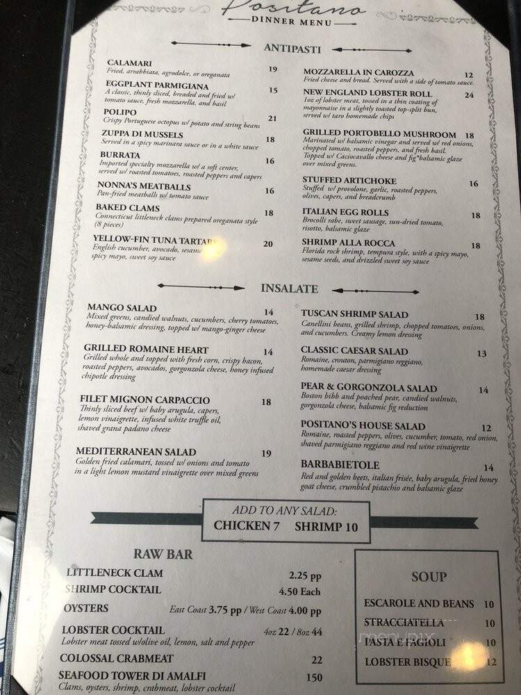 Positano - Brooklyn, NY menu_pic