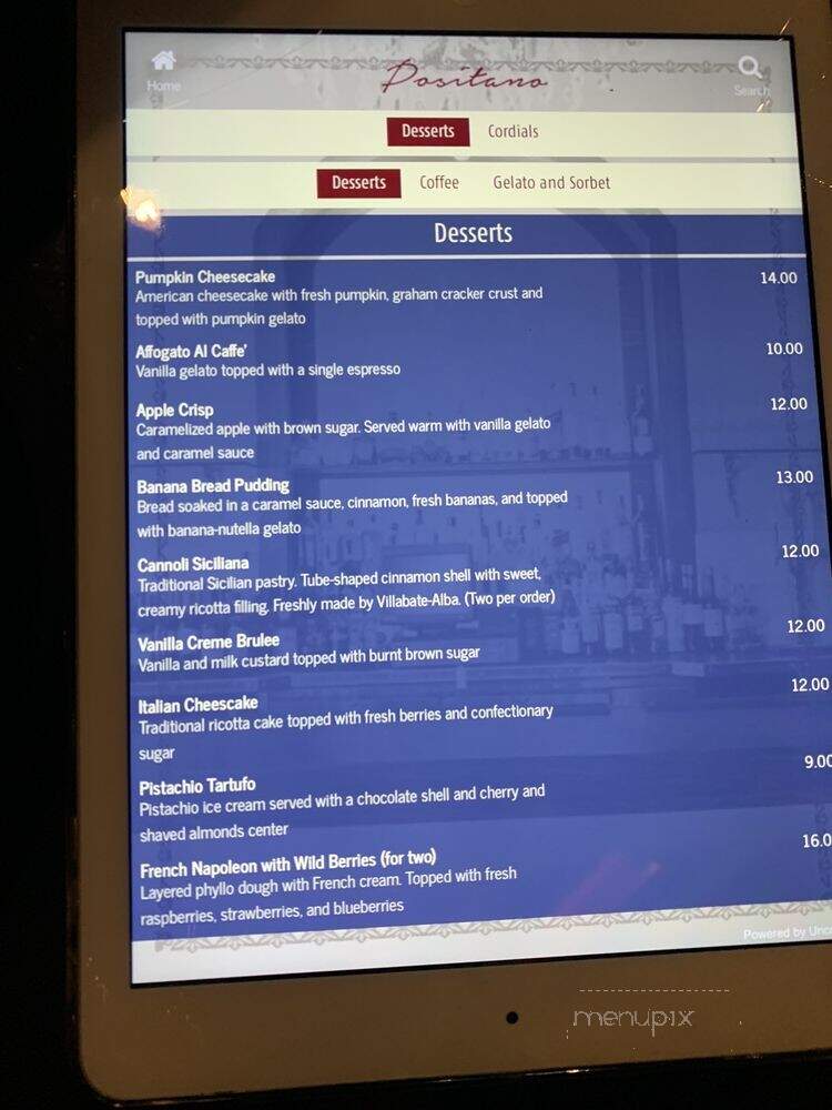 Positano - Brooklyn, NY menu_pic