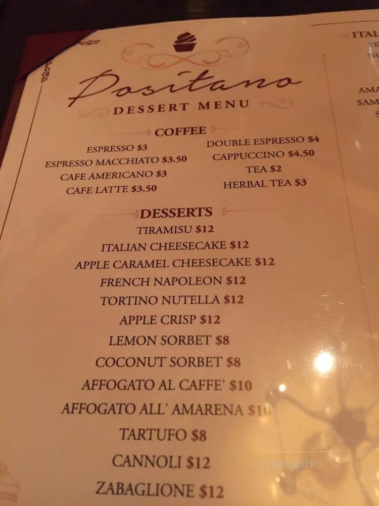 Positano - Brooklyn, NY menu_pic