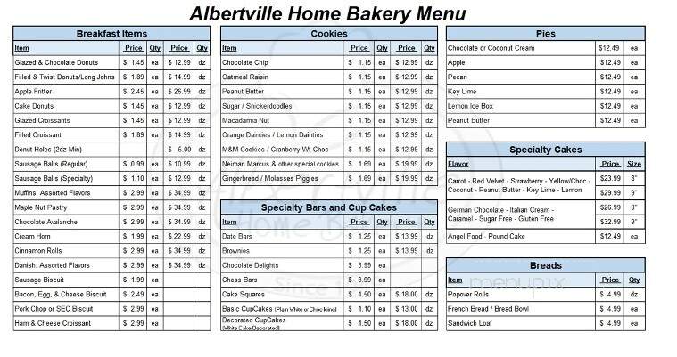 Albertville Home Bakery - Albertville, AL