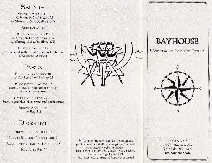 Bay House Restaurant - Rosedale, NY menu_pic