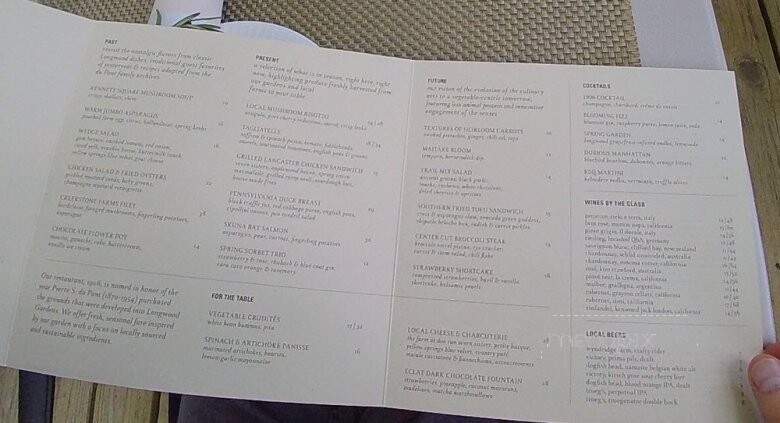 1906 at Longwood Gardens - Kennett Square, PA menu_pic