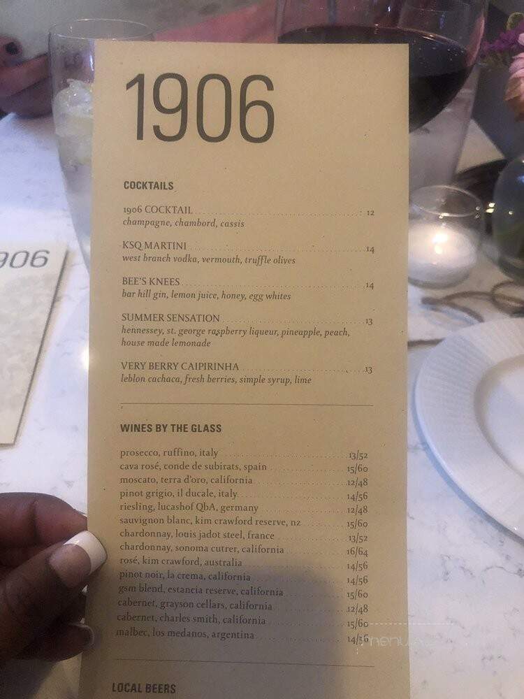 1906 at Longwood Gardens - Kennett Square, PA menu_pic