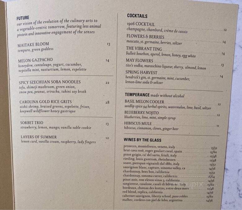 1906 at Longwood Gardens - Kennett Square, PA menu_pic