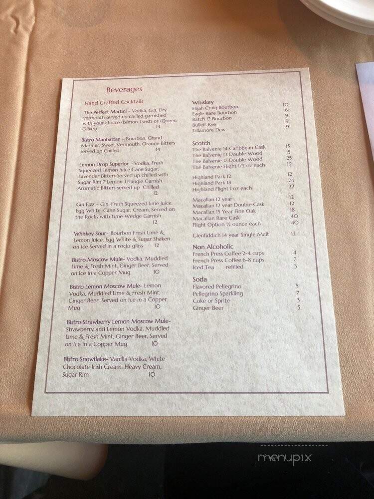 Bay Street Bistro - Port Orchard, WA menu_pic