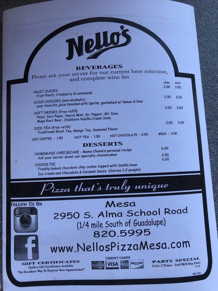 Nello's Pizza - Mesa, AZ