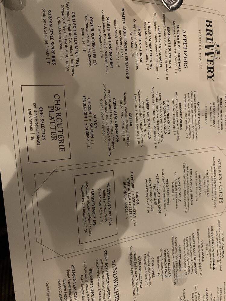 Brewery Restaurant - Clinton Township, MI menu_pic