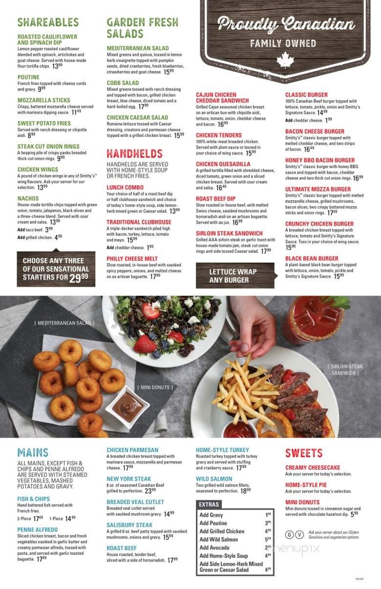 Smitty's Family Restaurant - Parksville, BC menu_pic