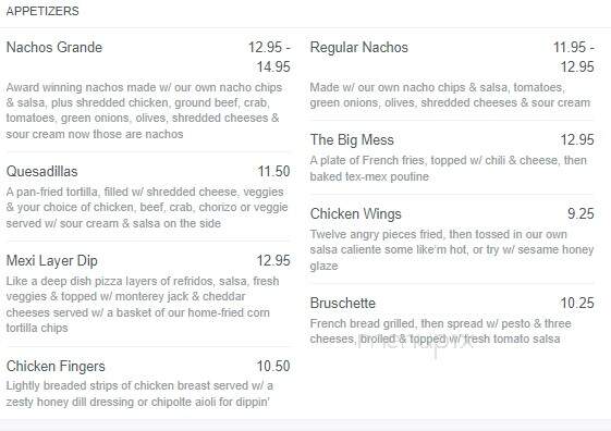 Amigos Cantina - Saskatoon, SK menu_pic