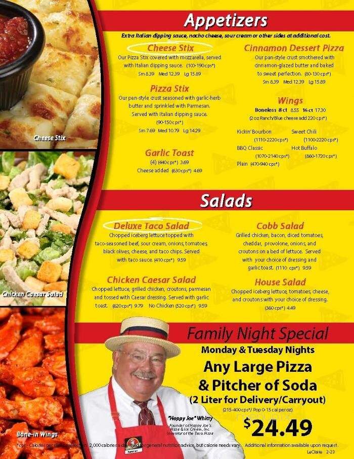 Happy Joe's Pizza & Ice Cream - Le Claire, IA menu_pic