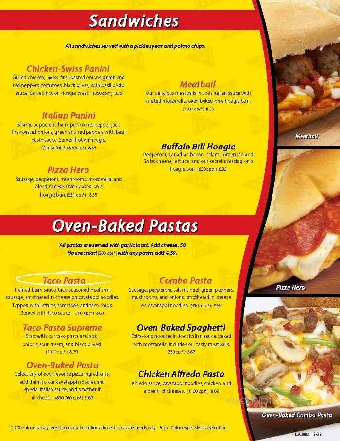 Happy Joe's Pizza & Ice Cream - Le Claire, IA menu_pic