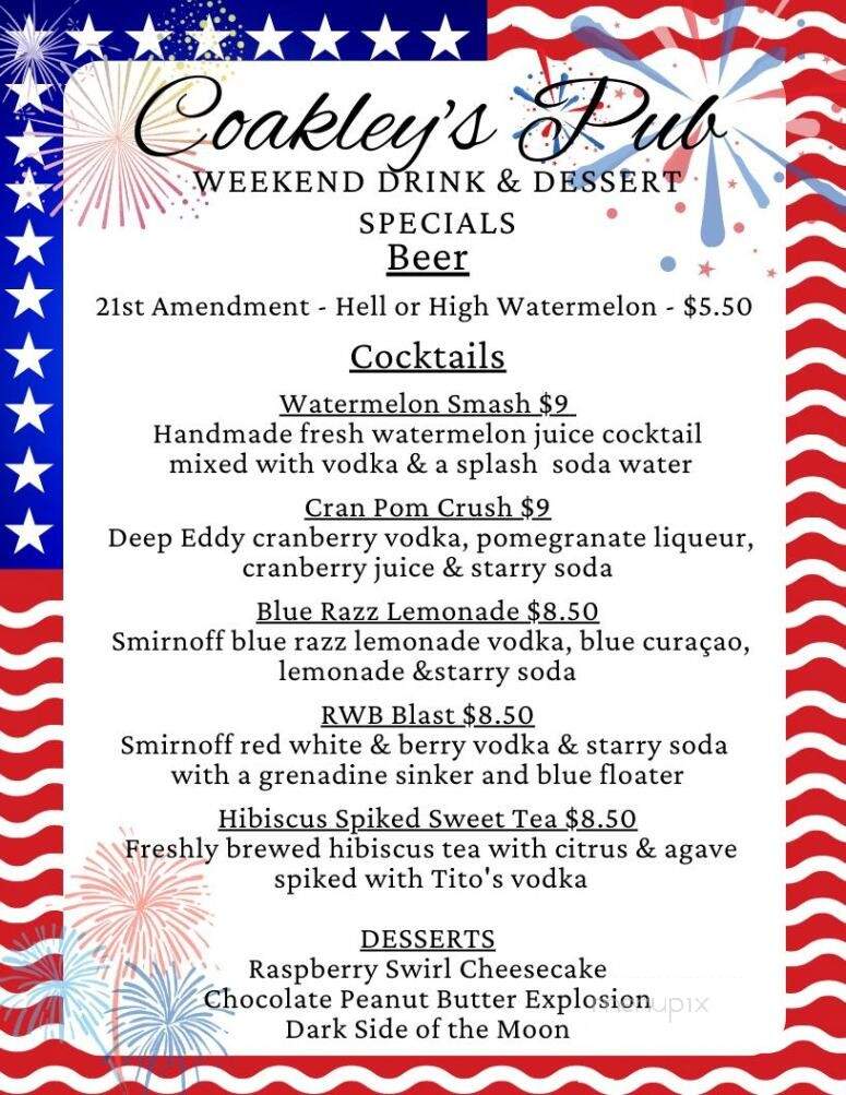 Coakley's Pub - Havre De Grace, MD menu_pic