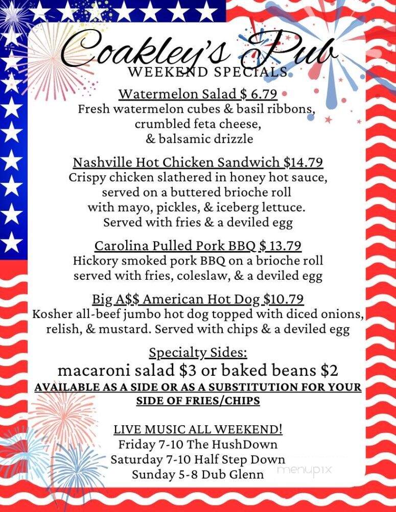 Coakley's Pub - Havre De Grace, MD menu_pic