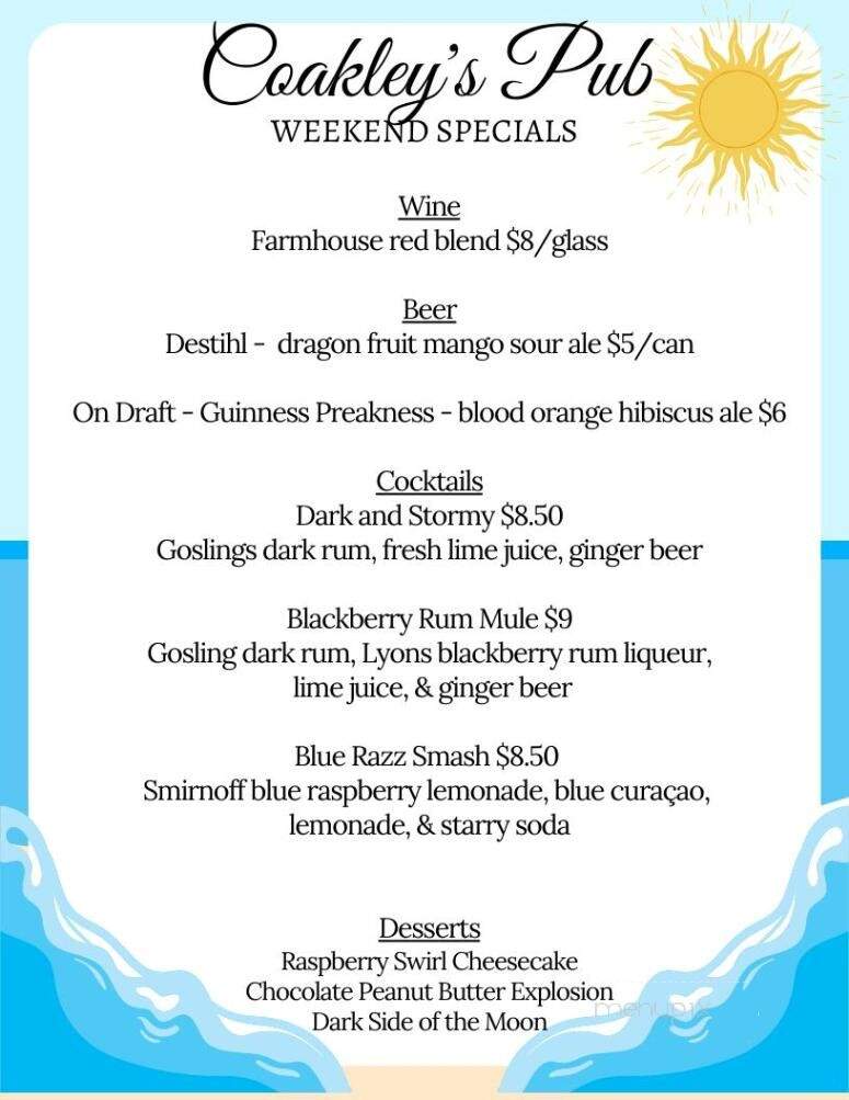 Coakley's Pub - Havre De Grace, MD menu_pic