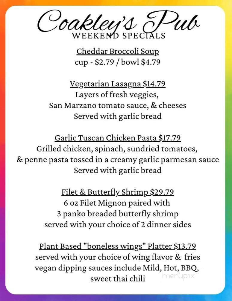 Coakley's Pub - Havre De Grace, MD menu_pic