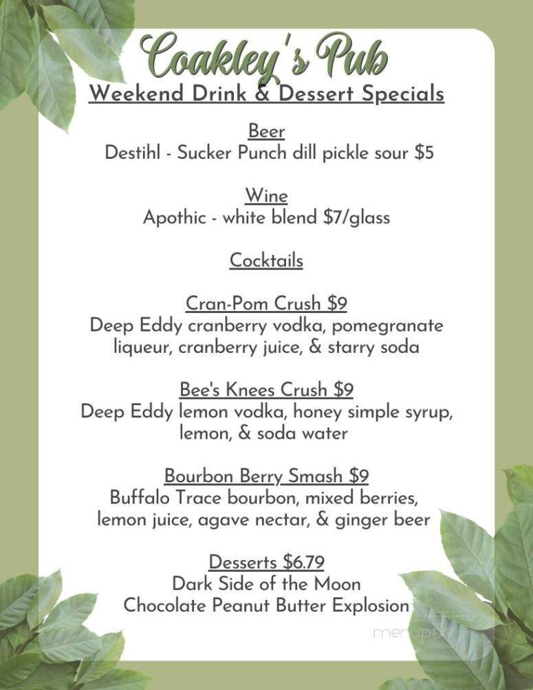 Coakley's Pub - Havre De Grace, MD menu_pic