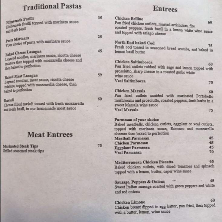 Bellino's Trattoria - Wakefield, MA menu_pic