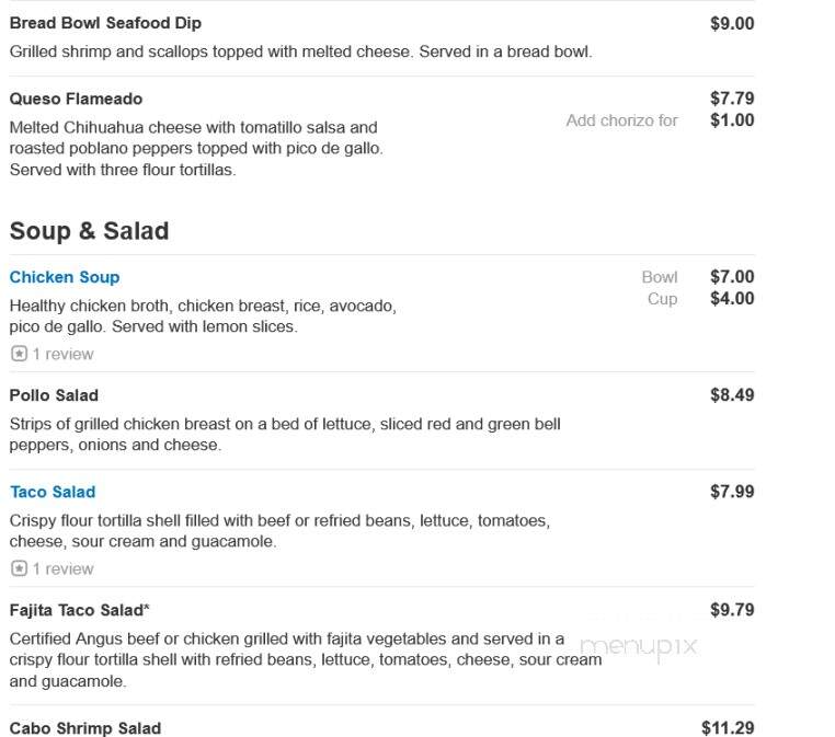San Felipe Mexican Restaurant - Pittsboro, NC menu_pic