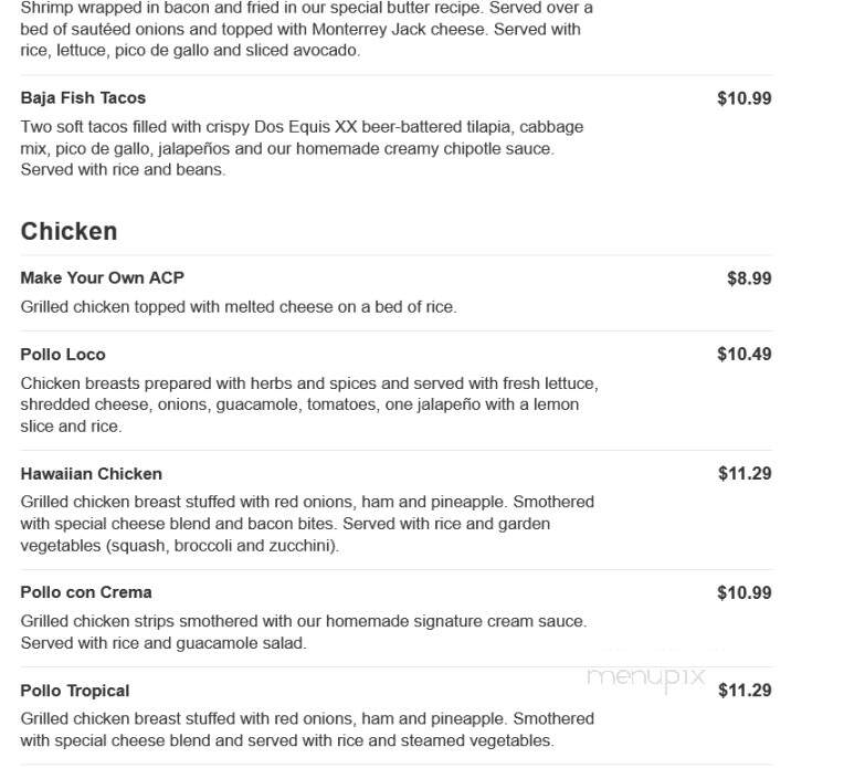San Felipe Mexican Restaurant - Pittsboro, NC menu_pic