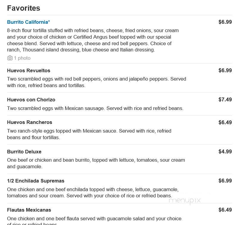 San Felipe Mexican Restaurant - Pittsboro, NC menu_pic