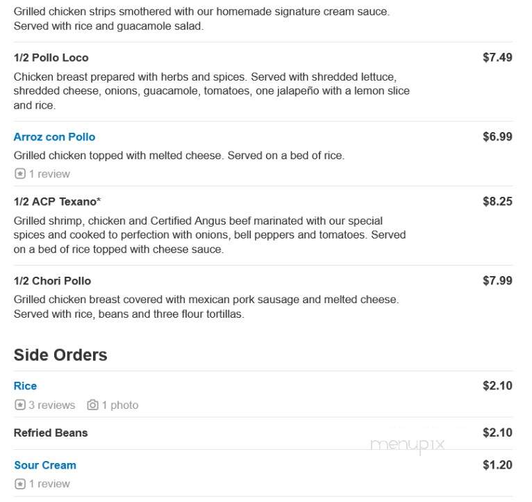 San Felipe Mexican Restaurant - Pittsboro, NC menu_pic