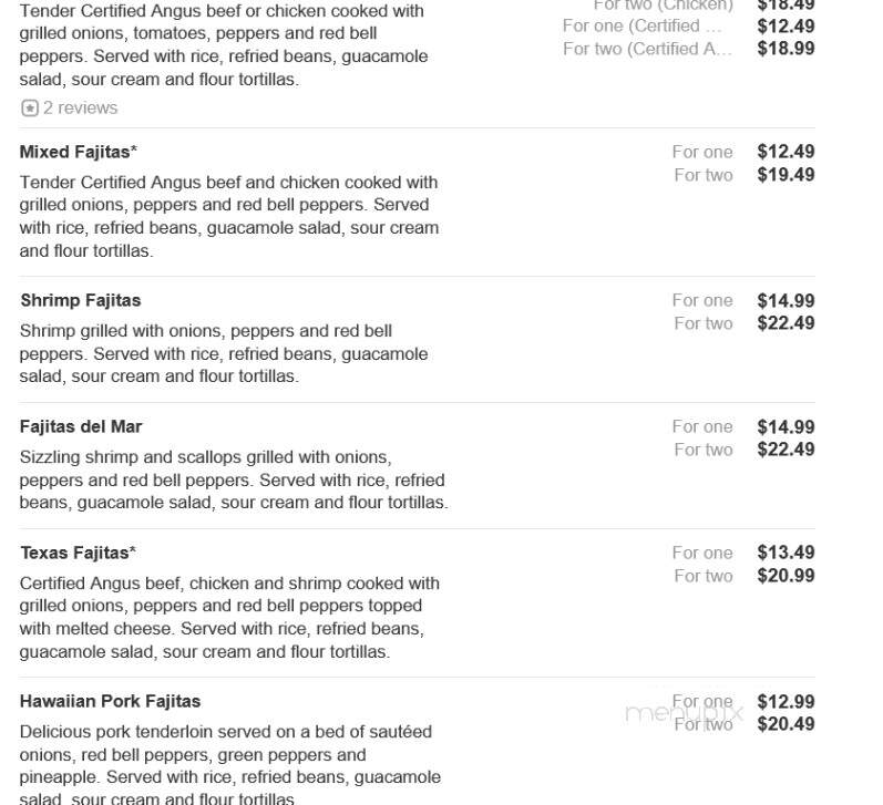 San Felipe Mexican Restaurant - Pittsboro, NC menu_pic