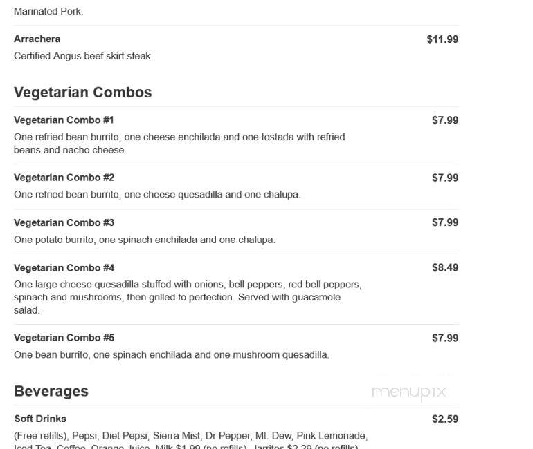 San Felipe Mexican Restaurant - Pittsboro, NC menu_pic