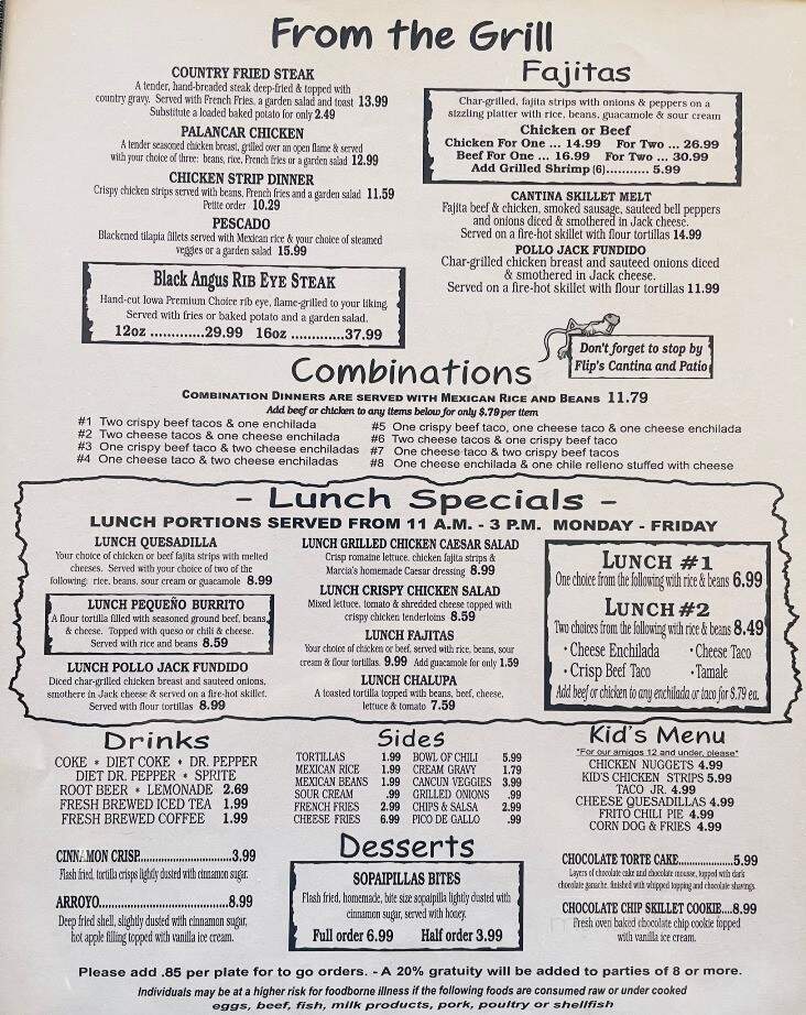 El Adobe Mexican Restaurant - Atoka, OK menu_pic