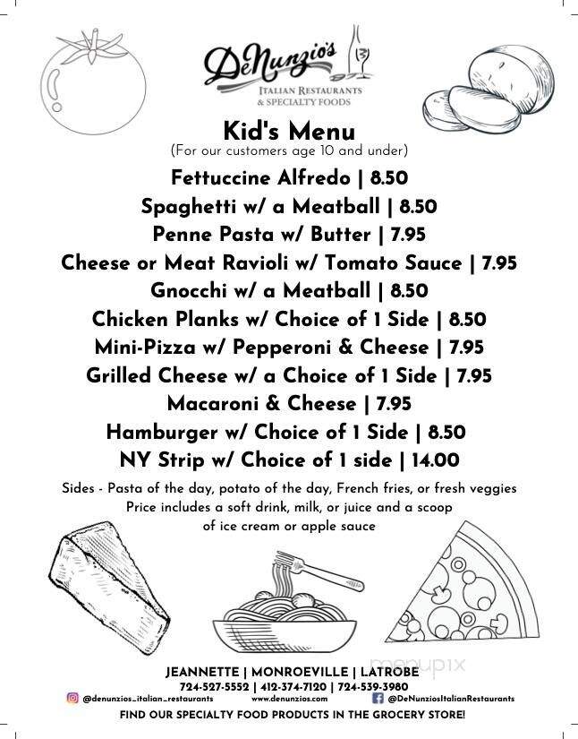De Nunzio's Restaurant - Jeannette, PA menu_pic