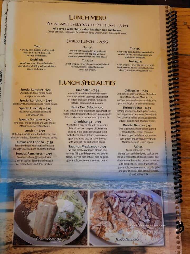 Mazatlan Mexican Restaurant - Dickson, TN menu_pic
