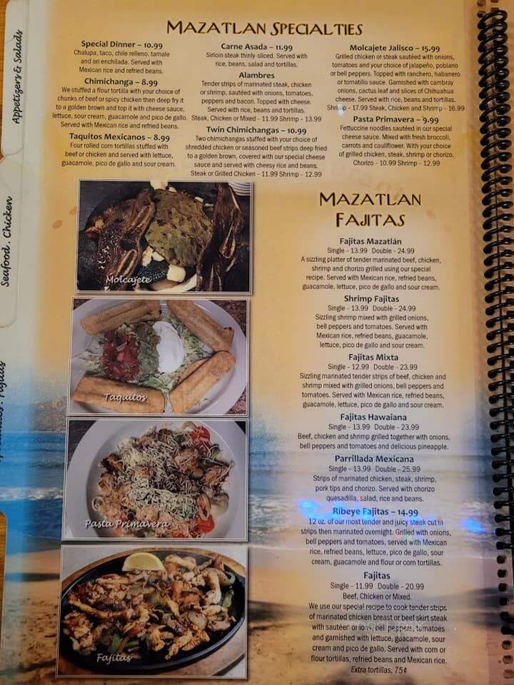 Mazatlan Mexican Restaurant - Dickson, TN menu_pic