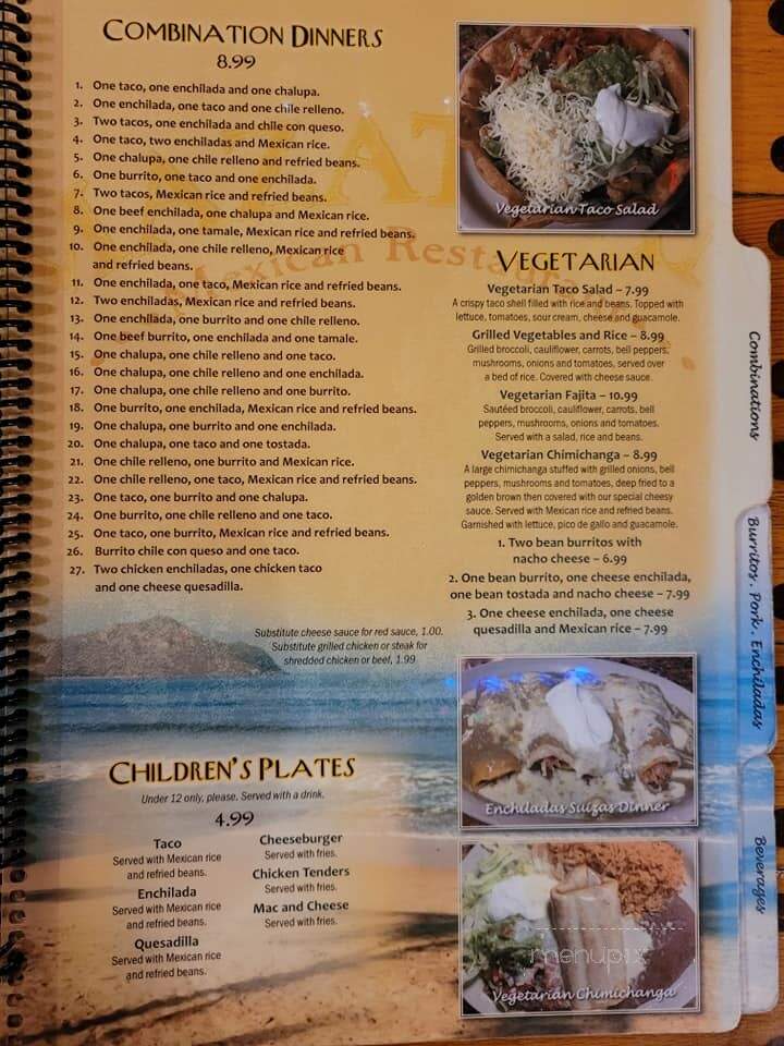 Mazatlan Mexican Restaurant - Dickson, TN menu_pic