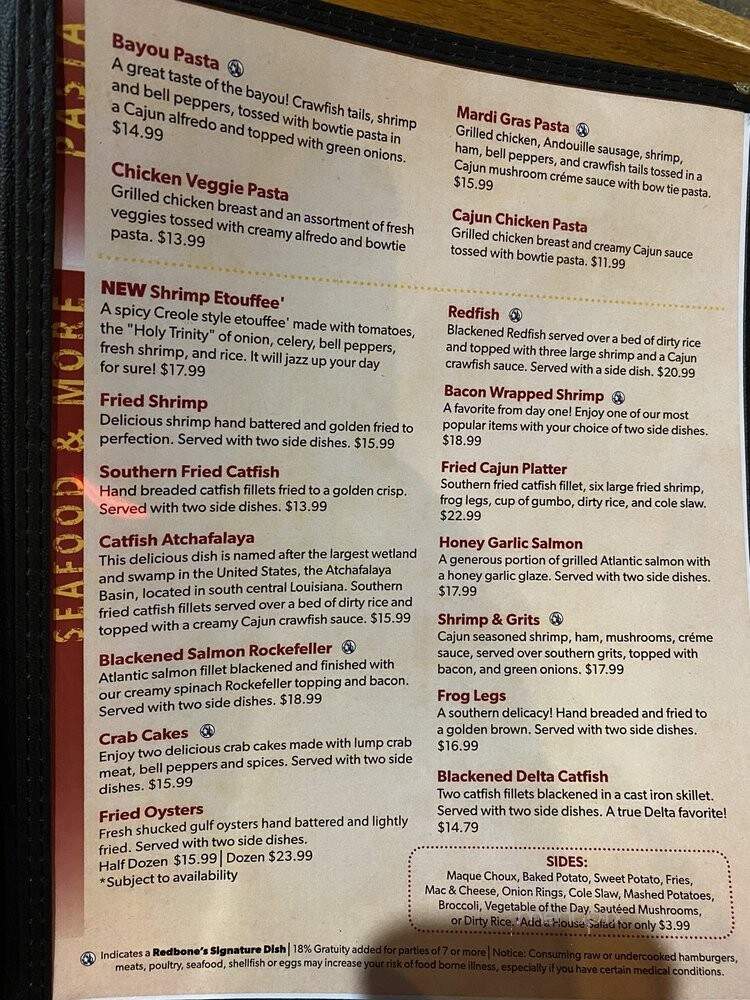 Red Bones Grill & Bar - Jackson, TN menu_pic