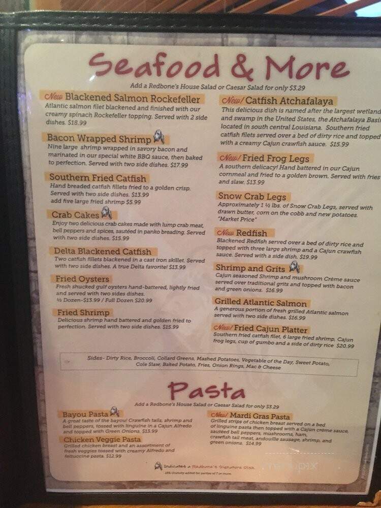 Red Bones Grill & Bar - Jackson, TN menu_pic