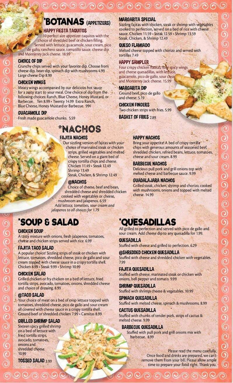 Happy Mexican - Memphis, TN menu_pic