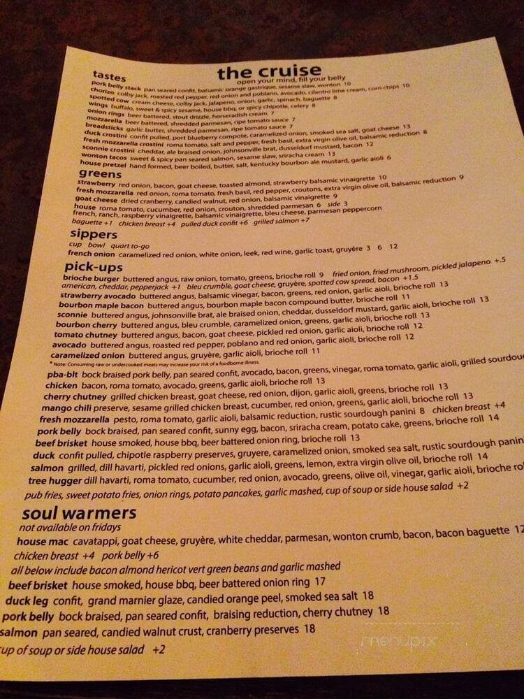 Chris's Cruise Inn - Waterford, WI menu_pic