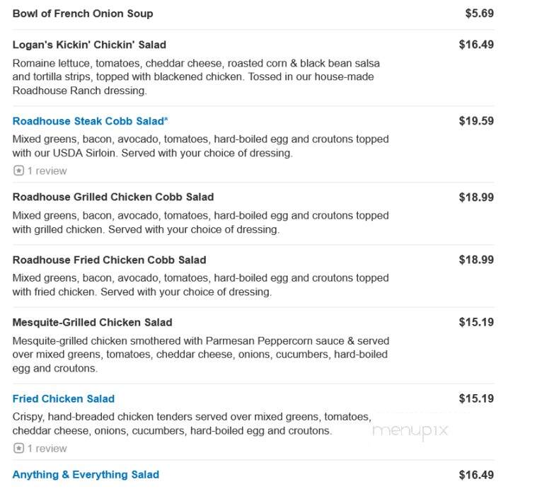 Logan's Roadhouse - Decatur, AL menu_pic
