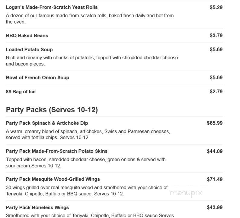 Logan's Roadhouse - Decatur, AL menu_pic