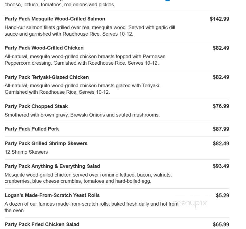 Logan's Roadhouse - Decatur, AL menu_pic