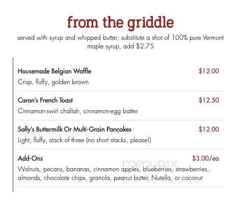 Americana Restaurant - Del Mar, CA menu_pic