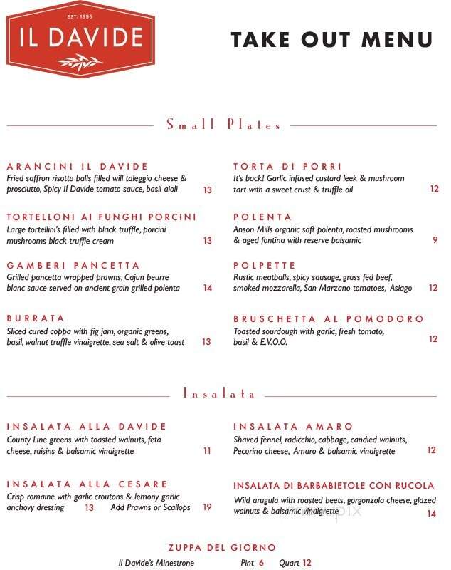Il Davide Restaurant - San Rafael, CA menu_pic