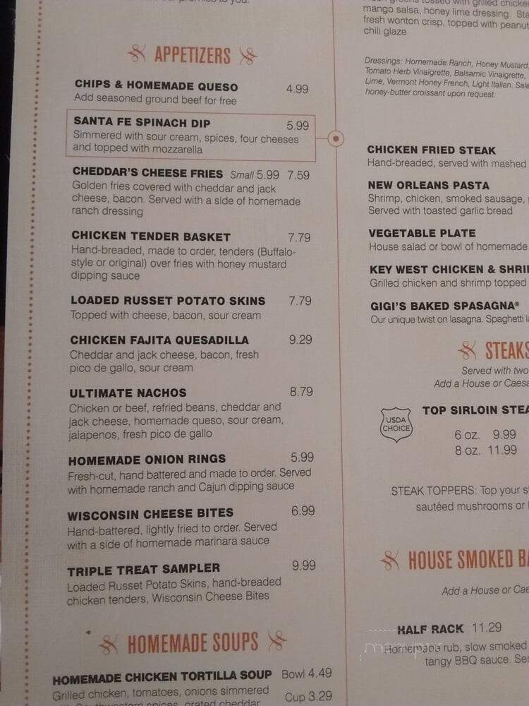 Cheddar's Scratch Kitchen - Tampa, FL menu_pic