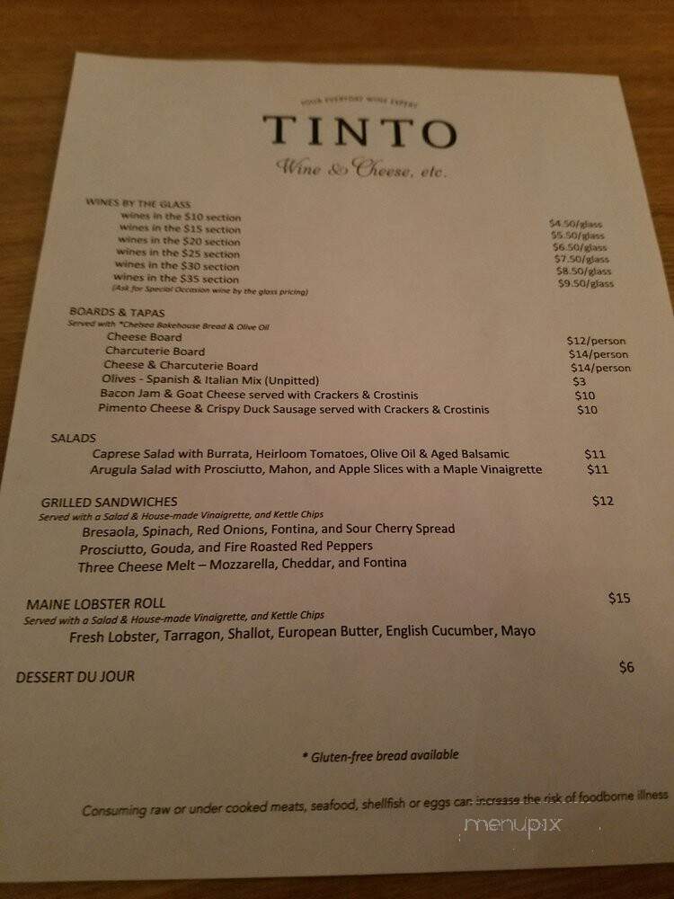 Tinto Wine and Cheese Chesapeake - Chesapeake, VA menu_pic