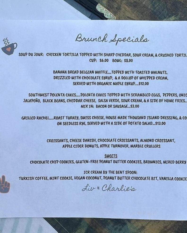 Liv & Charlie Real Food - Lambertville, NJ menu_pic