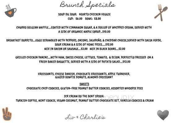 Liv & Charlie Real Food - Lambertville, NJ menu_pic
