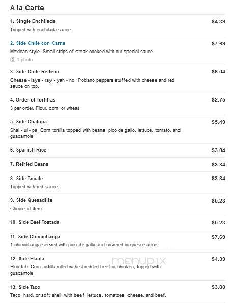 El Paso Mexican Grill - West Monroe, LA menu_pic