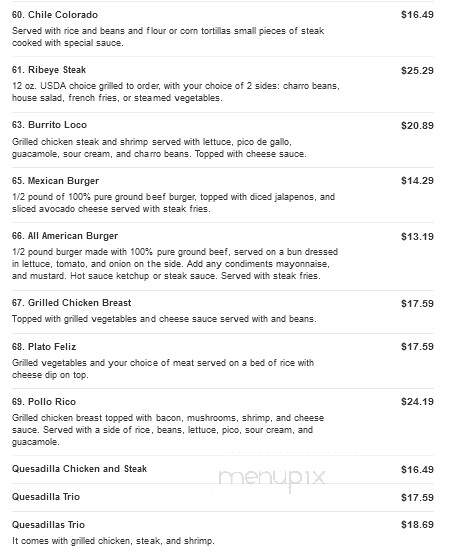 El Paso Mexican Grill - West Monroe, LA menu_pic